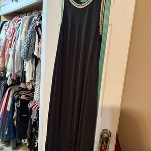 NATURAL LIFE Black Sleeveless Jumpsuit with Cream Trim